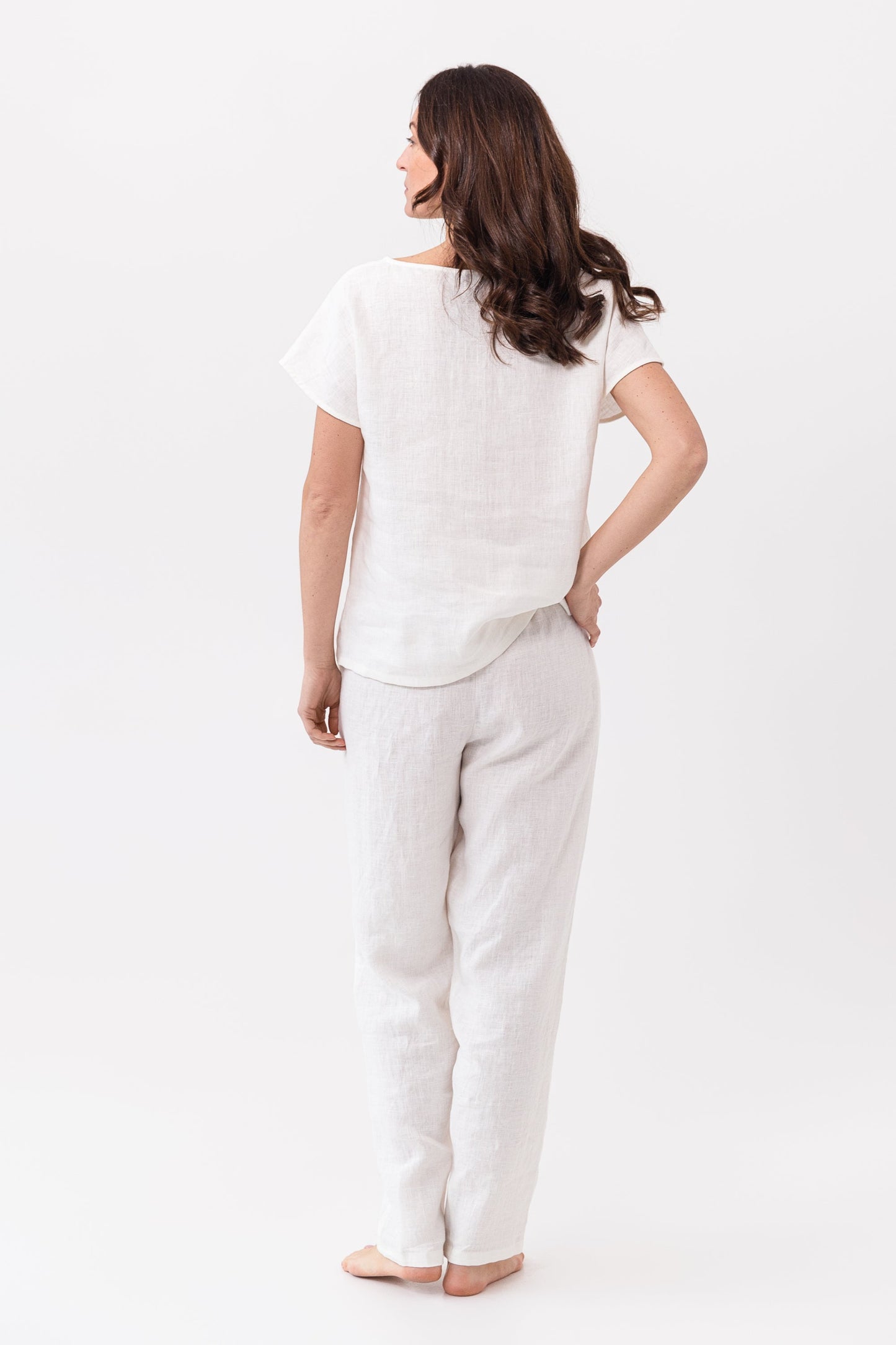 Pellavainen pyjama/oloasu-setti - jään sininen