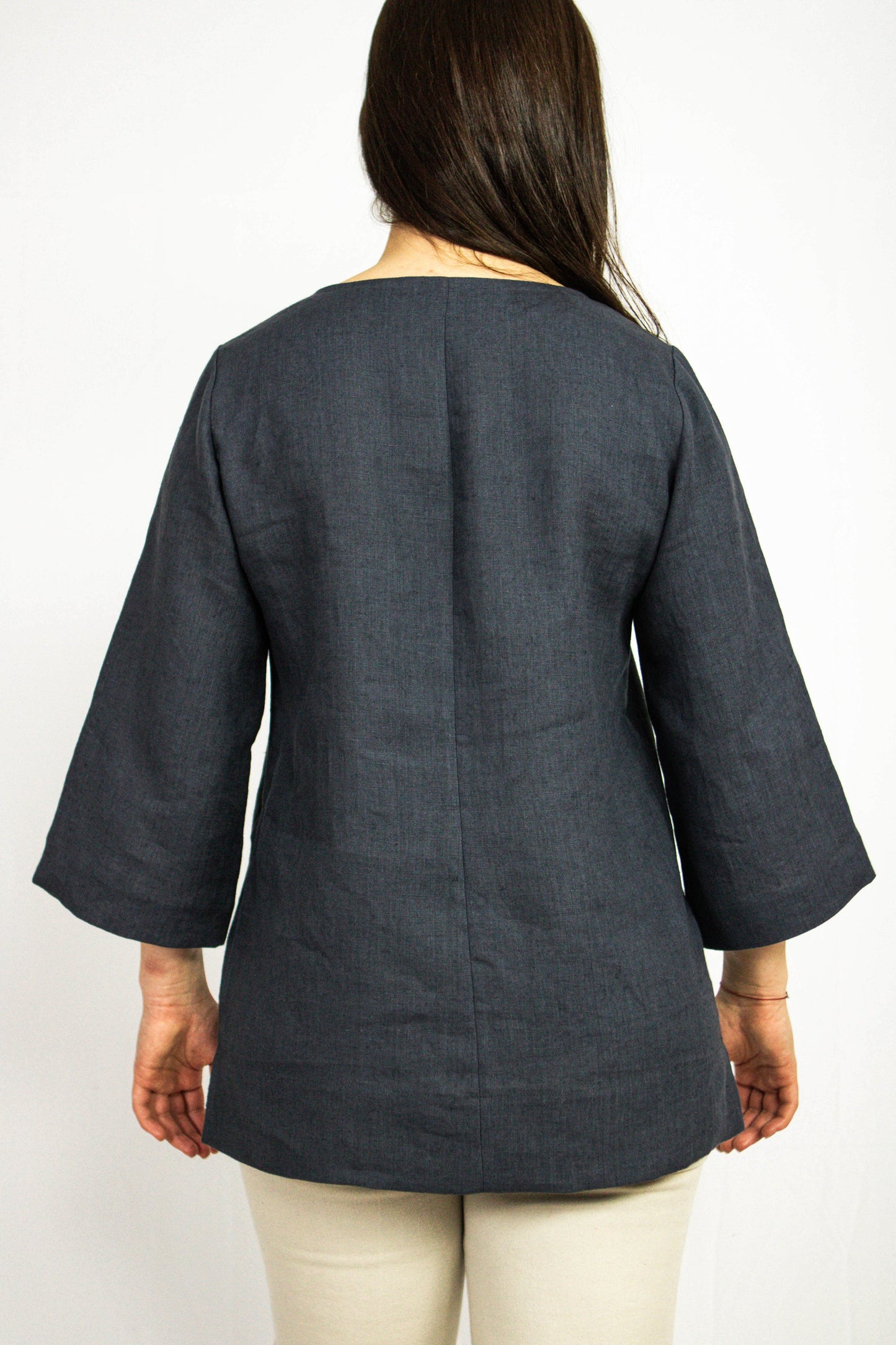 Pellavapaita, oversize - tumma luumu