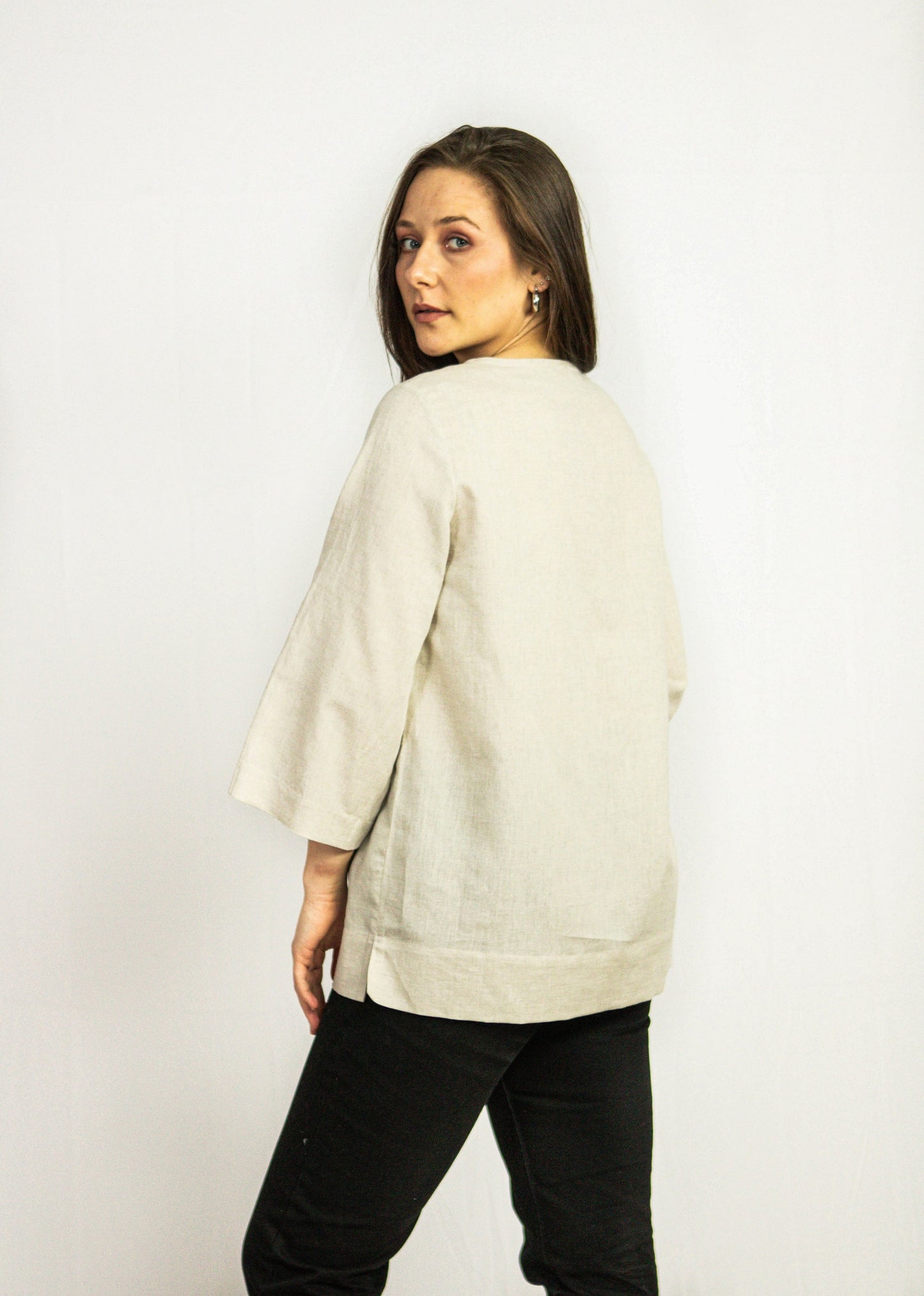 Pellavapaita, oversize - luonnonvaalea