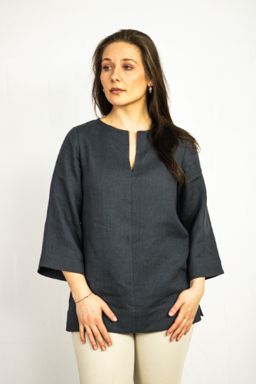 Pellavapaita, oversize - asfaltinharmaa