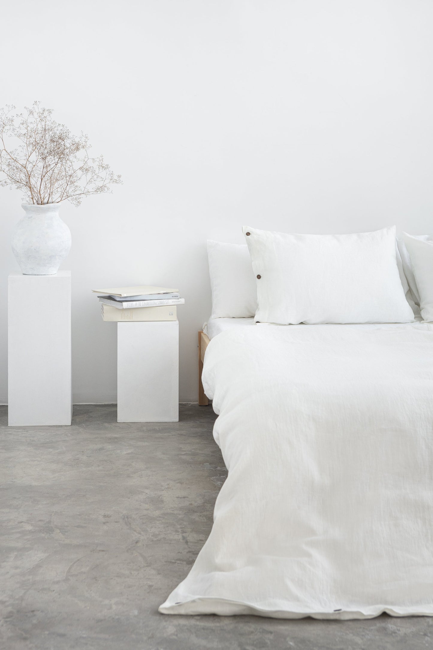 Pellavapussilakana kookosnapeilla - valkoinen