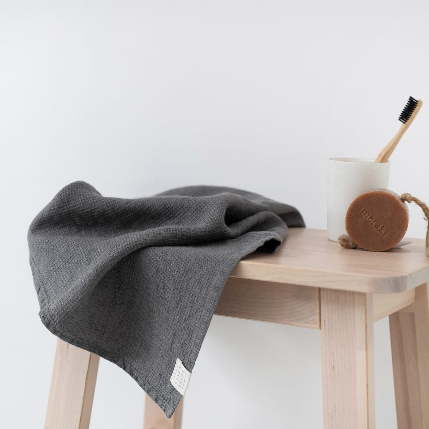Honeycomb Fine Waffle Towel - Charcoal