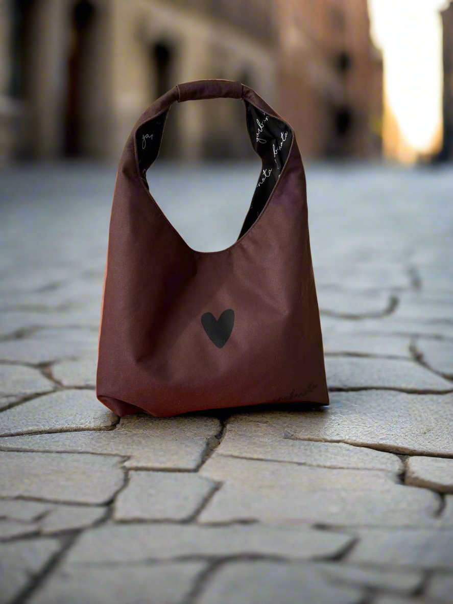 Moon- olkalaukku, sydän - ruskea