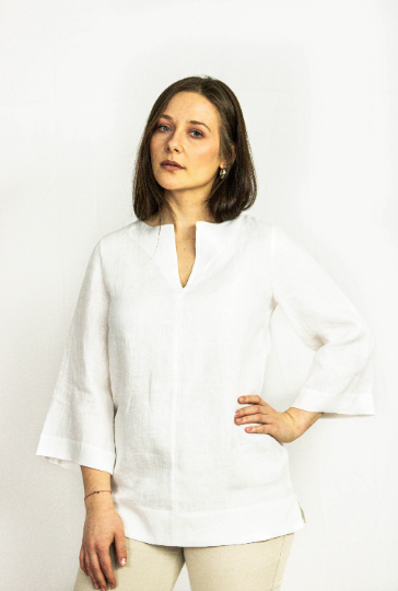 Pellavapaita, oversize - luonnonvaalea