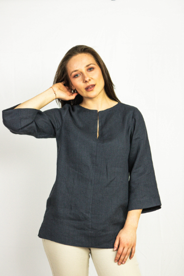 Pellavapaita, oversize - luonnonvaalea