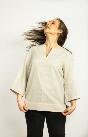 Pellavapaita, oversize - luonnonvaalea