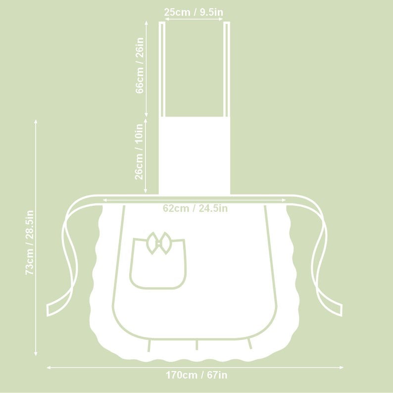Ladies Apron with Ruffles - Francine Black