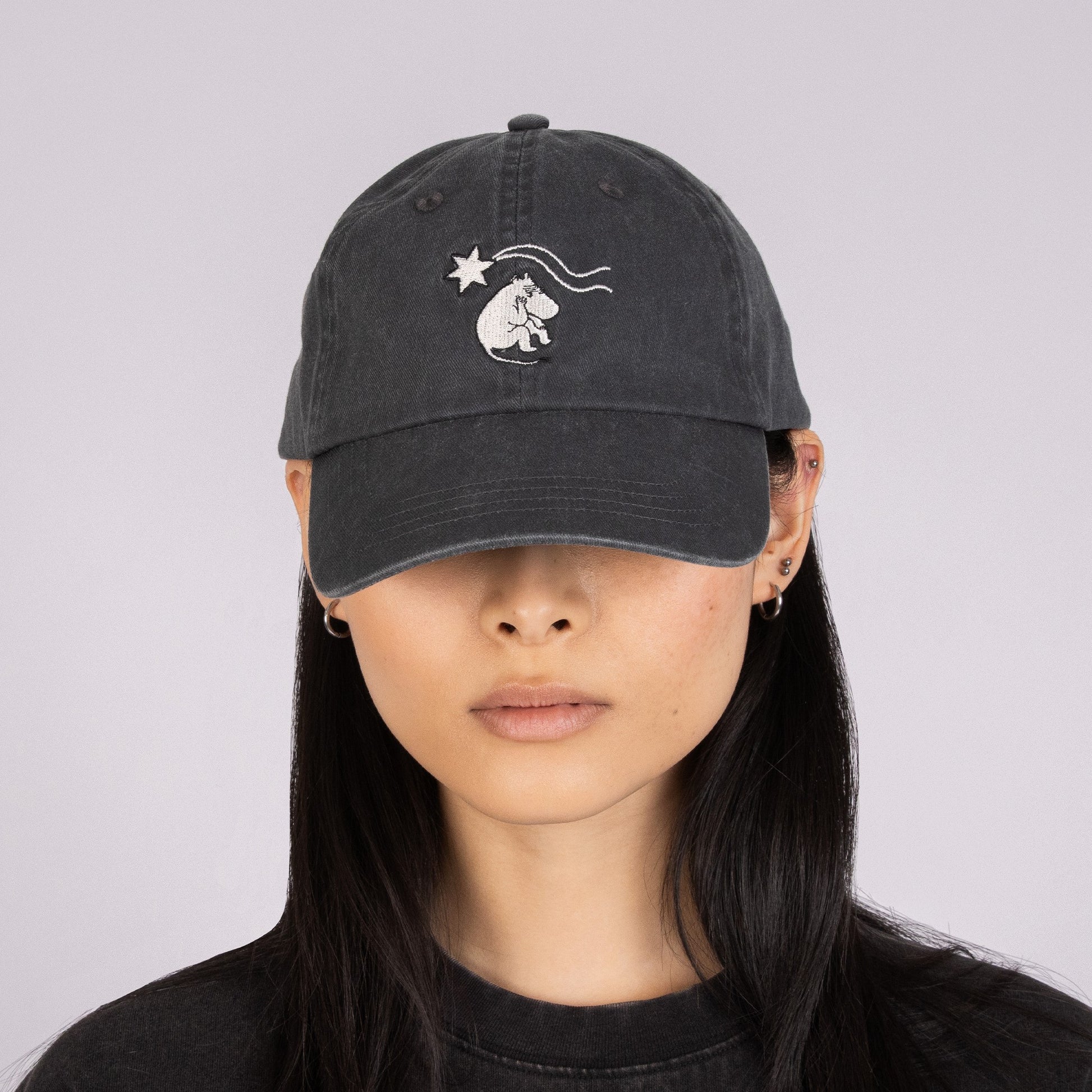 Novels Washed Denim Adult Cap - Grey