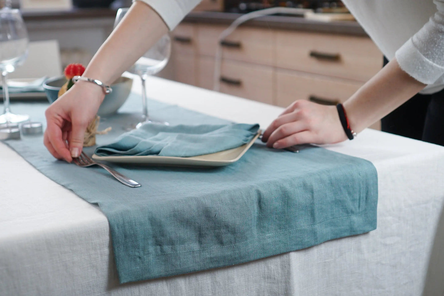 Pellavalautasliinat 2kpl/setti - useita värejä